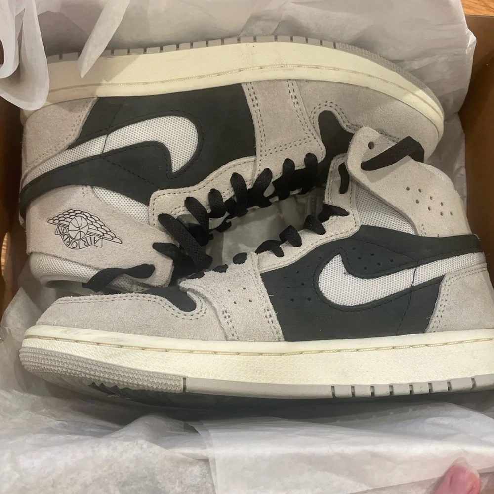 Air Jordan 1 grey and black sneakers